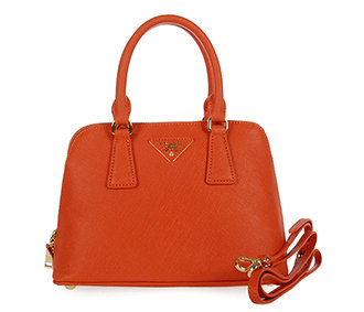 2014 Prada Saffiano Leather Small Two Handle Bag BL0838 orange for sale - Click Image to Close
